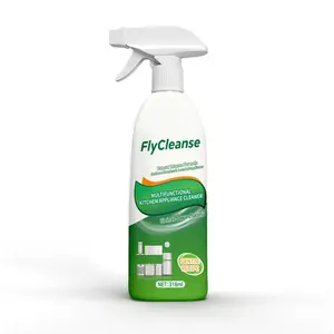 Flycleanse Multi-Purpose Kitchen Appliance Cleaner is suitable for kitchens, ovens, range hoods, and grease filters.