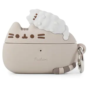 iFace Pusheen the Cat AirPods Pro & 3rd Gen Case (Pusheen & Stormy) - Carabiner Clip Included, Cute Silicone Protective Cover Figure Type