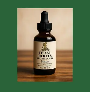Feral Roots Apothecary Sinus Tincture - 2 oz - Herbal Blend for Sinus Inflammation & Mucus Drainage - Natural Decongestant with Goldenrod, Eyebright, Elder, Thyme, Peppermint, & Goldenseal - US Healthcare Product