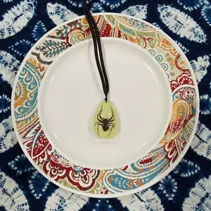 Glow-in-the-Dark Amber Insect Specimen Necklace