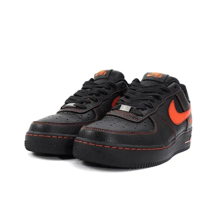 Shock absorbing air cushion sneakers, bold black orange stitching design, cushioned sole for all-day comfort, durable non-slip rubber outsole perfect for street daily wear