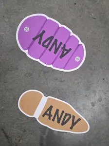 Customizable Floor Decals Set of 8 12" Toy Story Foot Steps for Indoor Outdoor Use Removable Vinyl Decals with Personalized Name for Buzz and Woody Decor - Decorative