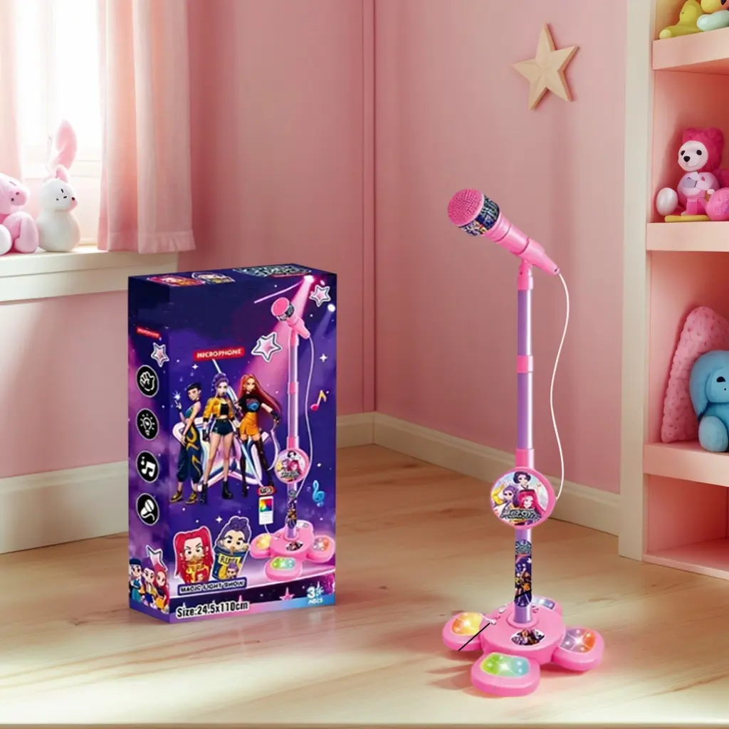 Kpop Karaoke Microphone Toy with Colorful LED Lights ,Encourages Singing, Boosts Confidence, and Makes a Perfect Birthday Gift for children Aged 3-8. Fun, Educational, and Hours of Entertainment
