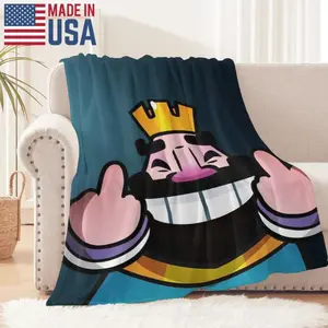 Clash Royale Flannel Throw Blanket - Soft Warm Plush for Sofa Bed Office Camping - Cozy Christmas Gift for Kids Fans Adults - 80x60 Inches Home Décor