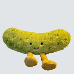 Funny Pickle Plush Toy Soft Cotton Material Vegetable Companion Doll with Cute Face & Small Feet Ideal for Children & Adults Perfect Gift Stuffed Animal