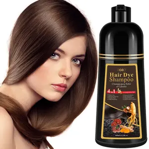 Four-In-One Hair Dye Shampoo, Instant Hair Coloring, Smooth Styling, Natural Long-Lasting Hair Dye Shampoo 400ML