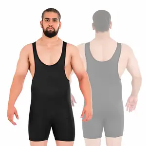 ROAR-INT Black Men's Wrestling Vest - Singlet for Powerlifting and Bodybuilding