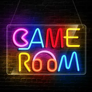 Game Room Neon Sign Multicolor LED Light with 10 Levels Adjustable Brightness USB Powered for Bedroom Man Cave or Entertainment Space Cool Gamer Gift for Friends Teens and Boys