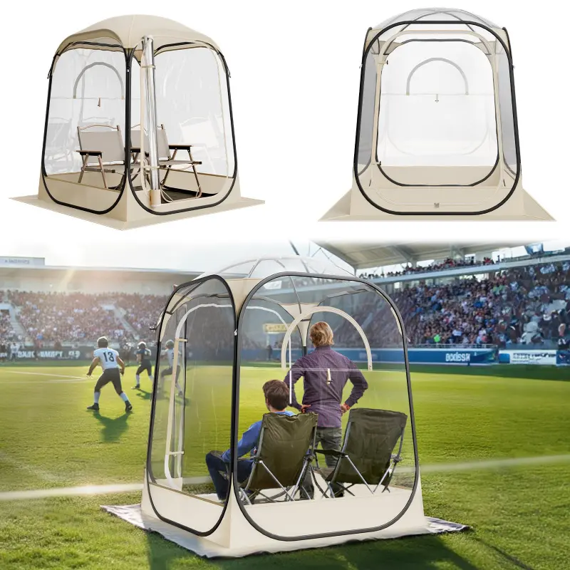 【Summerfinds】VEVOR Pop up Sports Tent, 50x50 in Clear Bubble Tent for 1 Person, Waterproof Outdoor Pod with Floor Mat & Top Cover, Garden Igloo Dome Tents Camping Shelter for Events Fishing Cheering