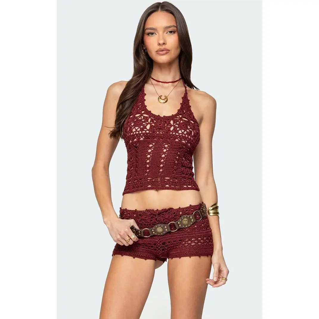 Edikted Women's Kelani Crochet Halter Top Edikted Women's Kelani Crochet Halter Top