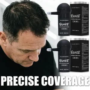 BUNEE All-in-One 15g*2pcs Hair Building Fibers with Plastic Precision Nozzle – Precisely Covers Thinning Areas for Instant Hair Thickening