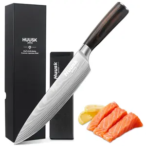 Huusk Knives 8-Inch Chef Knife – Japanese Steel Gyuto, Ultra-Sharp Blade, Ergonomic Handle – Professional Kitchen Knife for Home & Restaurant Blade