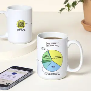 Uncommon Goods Dad Joke Every Day Interactive QR Mug