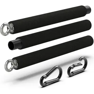Steel Resistance Bar - Portable Dual Cable Machine Bar - Adjustable 38" to 26"