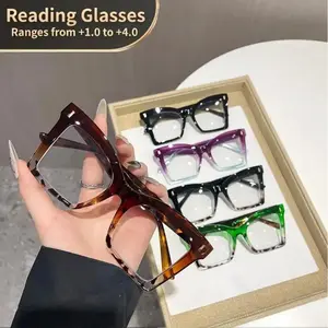 Unisex Stylish Reading Eyeglasses - Oversized Tortoiseshell Frames, High-Definition Natural Lenses, PA Plastic Build, Comfortable Portable Magnifying Eyewear, Multi-Pack Set for Everyday Use