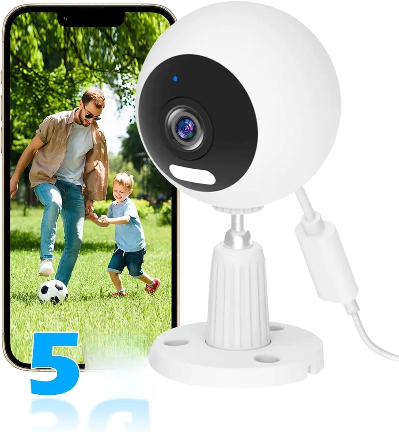 5G/2.4G Outdoor/Indoor Security Camera,1080P Baby/Elder/Dog/Pet/Nanny Camera with Phone App, WiFi Baby Monitor, Motion Detection, Alarm Siren, Night Vision, IP66 Waterproof, Two-Way Talk, SD/Cloud