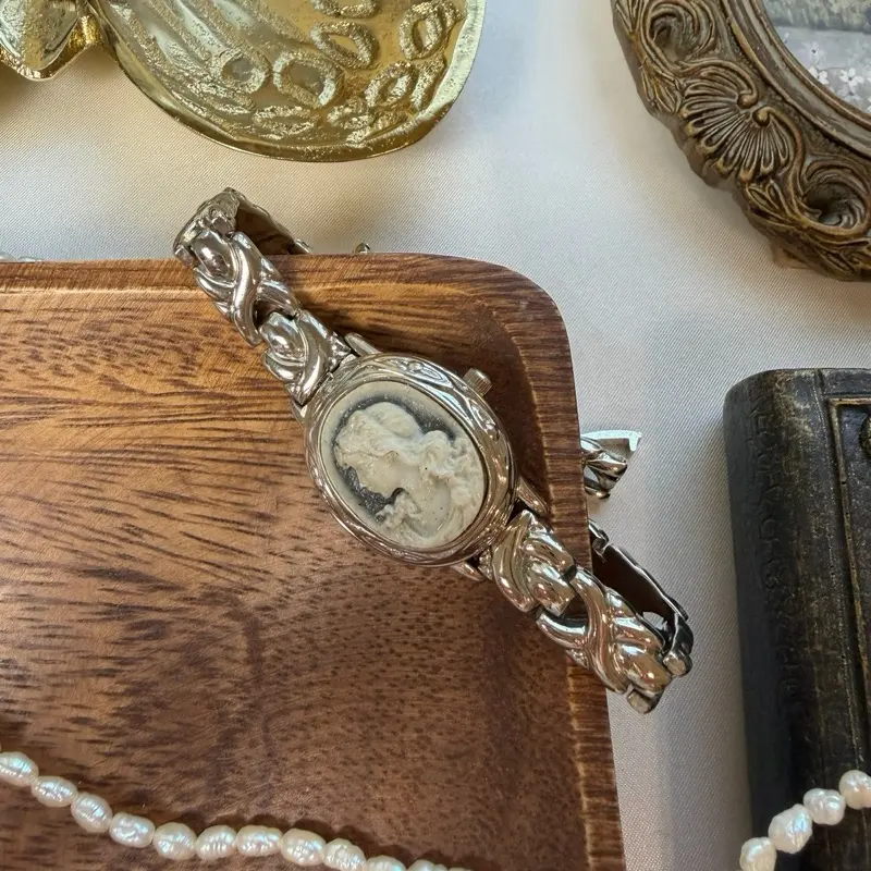 RARE MARBA CAMEO WATCH STAINLESS STEEL BRACELET