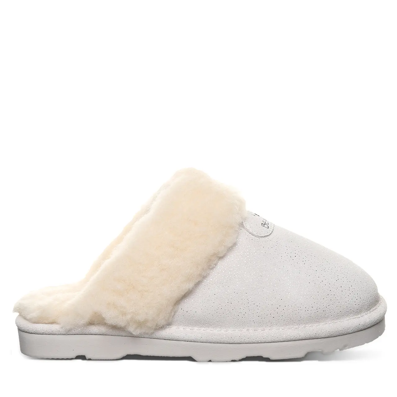 BEARPAW Loki Exotic Women's Sparkling Suede Slipper with Cozy Lining - Lunar Rock Metallic