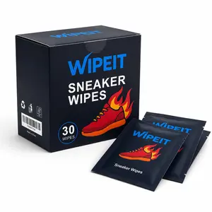 Sneaker Cleaning Wipes (30 Count) - Footwear Waterless Clean Wipes, Multi-Material Safe, Portable Pack, Travel Ready, Instant No-Water-Needed Foam Shoe Cleaner