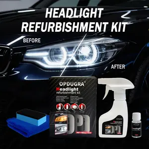 Car Headlight Restoration Kit (180ML Cleaning Solution+10ML Crystal Coating),Repairs Oxidized and Yellowed Headlights,Crystal Clear Coating Durable Protection Clearer Vision
