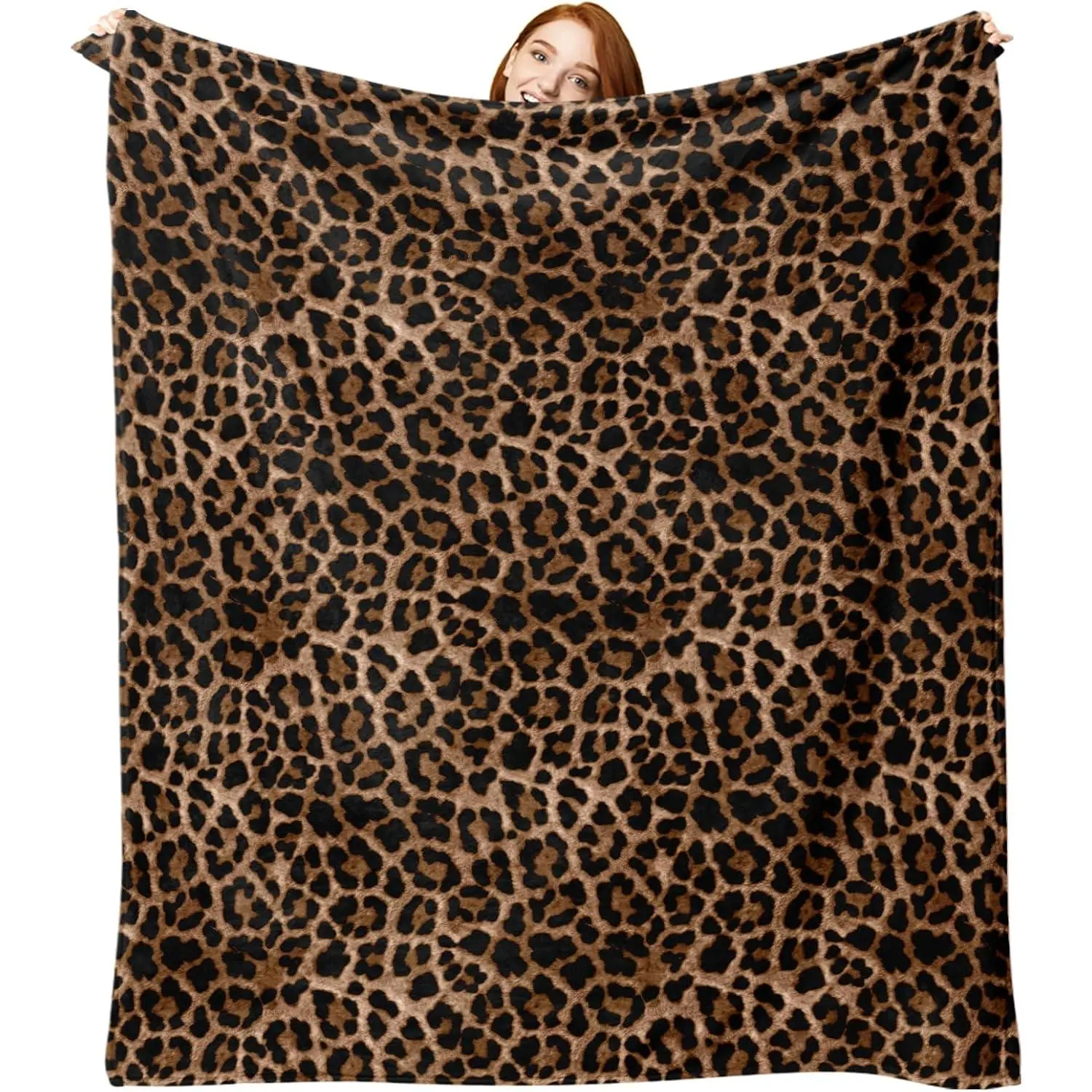 Naviliving Premium Leopard Print Graphic Blanket Throw - Thick Plush, No-Shedding, Machine-Washable Soft AC Blanket for Sofa, Bedroom Decor, Daily Leisure (Ideal for Home Decoration Lovers)