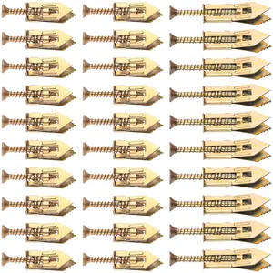 120 pcs Self-Drilling Drywall Anchors with Screws, 0.47x1.18 Inch Zinc Plated Steel Drywall Wall Anchors and Screws Kit Heavy Duty, Easy Application No Drill or Holes in Wall upgraded self gypsum board heavy-duty zinc-plated steel anchor