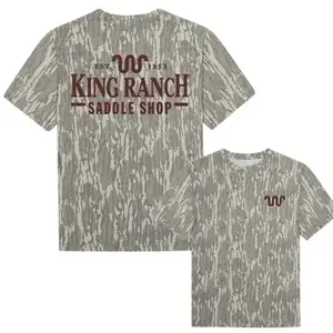 King Ranch Mossy Oak Original Bottomland Tee For Men And Women, Vintage Camo Hunting Tee, Outdoor Short Sleeve Shirt, Hunting 3D Tee, Gift For Him