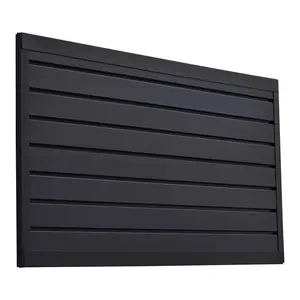 【Spotlight Day】VEVOR Slat Wall Paneling, 2 x 4 ft, PVC Garage Slatwall with Modular Design, Black Slat Wall Easy-to-Install Adjustable Slatwall Panel with Coupling Structure & DIY Cutting, Fits for Storage & Display Home Modern