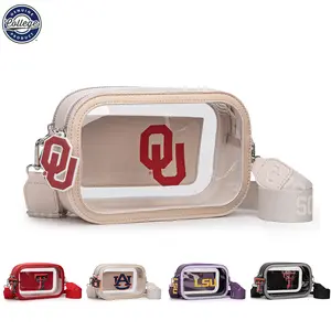 NCAA Clear Crossbody Bag for Women– Lightweight Stadium Handbag with Adjustable Strap, Card Pocket & Team Logo, Perfect for Game Day Essentials, Sports Fans, School Events & Casual Everyday Use 016