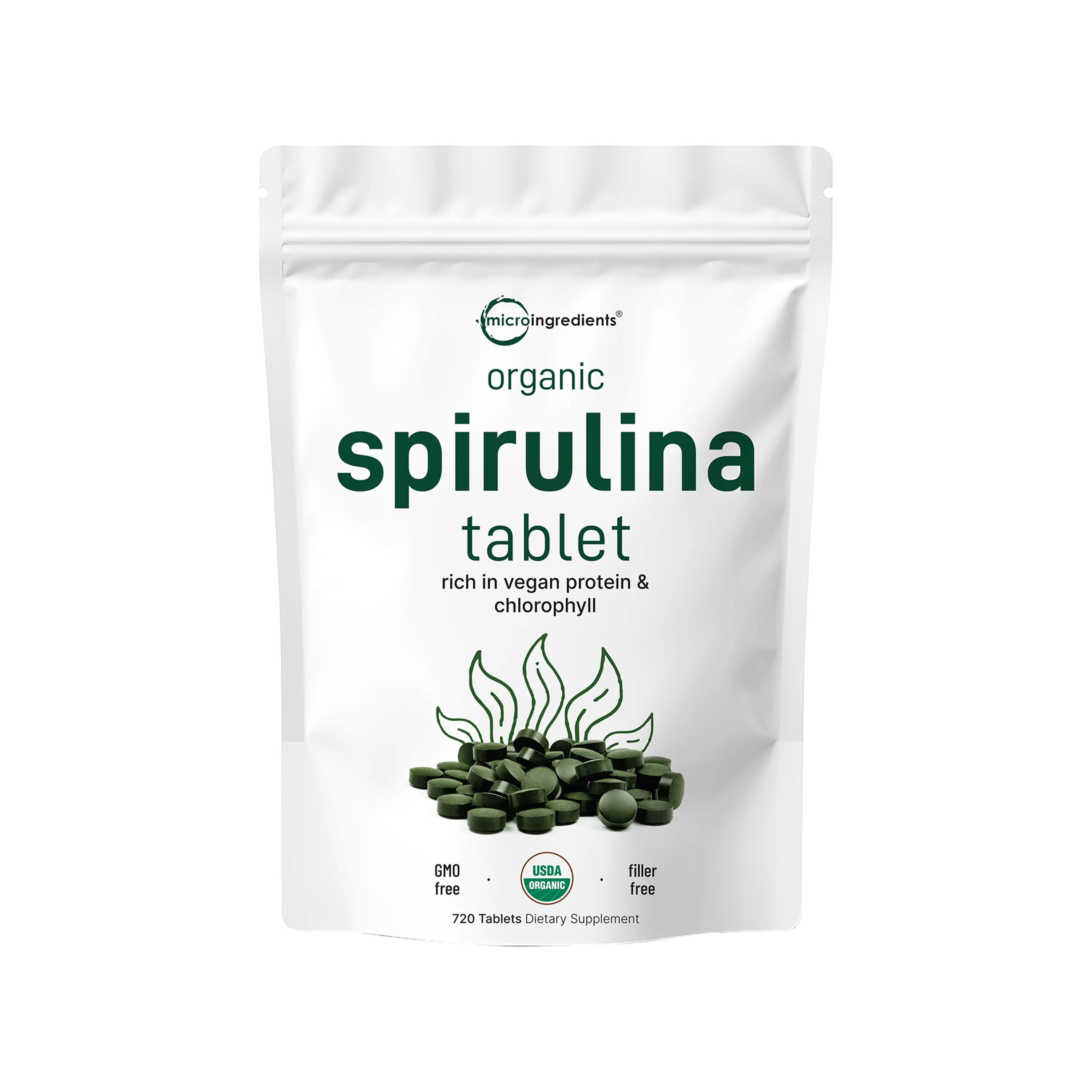 Micro Ingredients Organic Spirulina Tablets 720 Counts Micro Ingredients Organic Spirulina Tablets 720 Counts