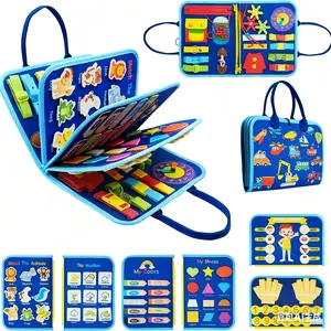 Busy Book for Toddlers, Preschool Learning Binder with Fine Motor Skills Activities, Montessori Quiet Book for Kids, Early Education Toys for Cognitive Development, Portable Travel Busy Board for Sensory Play, Visual Learning Tools, Learning Materials