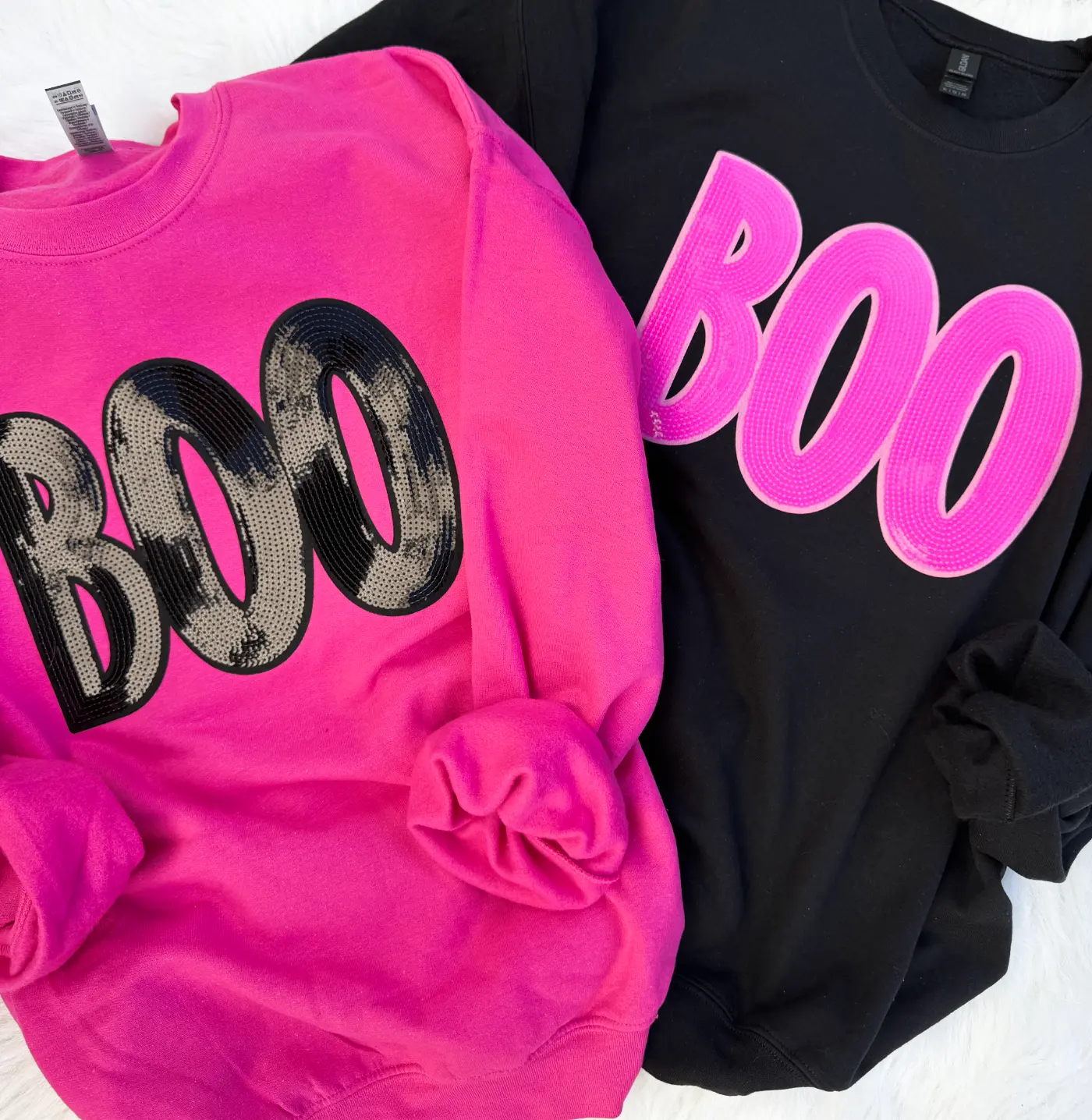 Women's Boo sequin patch Halloween sweatshirt Women's Boo sequin patch Halloween sweatshirt