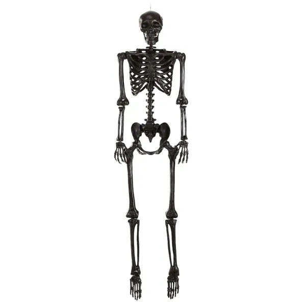 5FT Poseable Crazy Bones Skeleton in Black Decoration