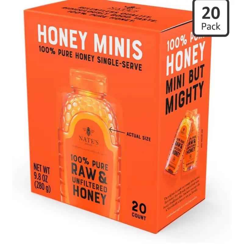 Sweet Single-Serve Honey Minis - 100% Pure, Raw, Unfiltered Honey - 0.49oz Packets, 20ct Box Sweet Single-Serve Honey Minis - 100% Pure, Raw, Unfiltered Honey - 0.49oz Packets, 20ct Box