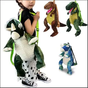 SHUJUAN 3D Dinosaur fun backpack, cute dinosaur backpack with pockets to store personal items
