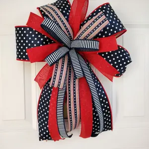 patriotic bow  , designer bow, wreath bow decor