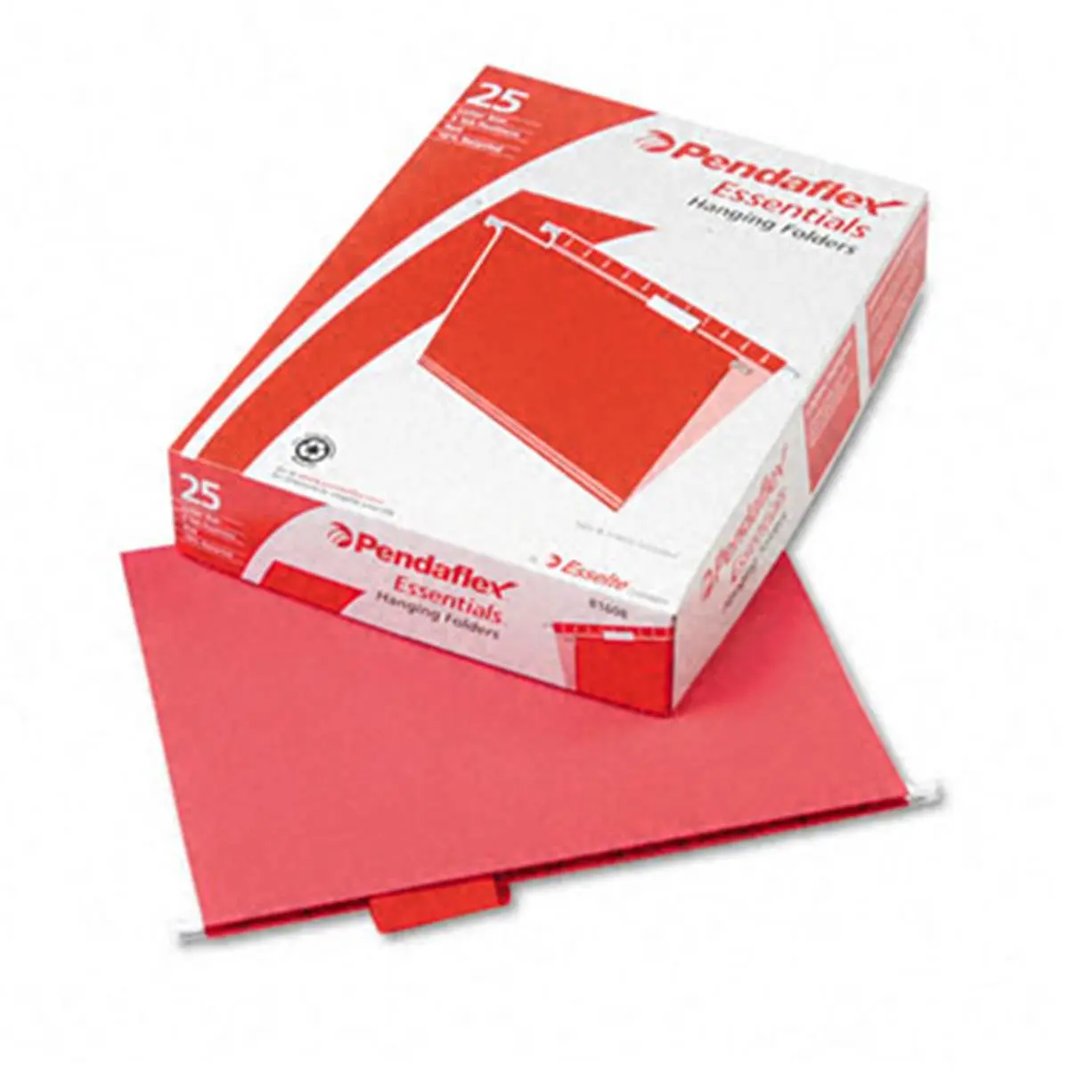 Pendaflex 81608 Hanging File Folders - 1/5 Tab, Letter Size, Red Vivid Color Folders, 11 pt. Stock, Lighter Color Interior, 25 per Box