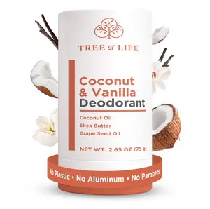 Tree of Life Beauty Coconut and Vanilla Aluminum Free Deodorant for Women - Nourishing Natural Ingredients, Soothing Scent, Smooth Glide with Shea Butter and Coconut Oil - Paraben Free (2.65oz)