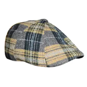 The Bruin Peaky Boston Scally Cap - Gold and Black Plaid