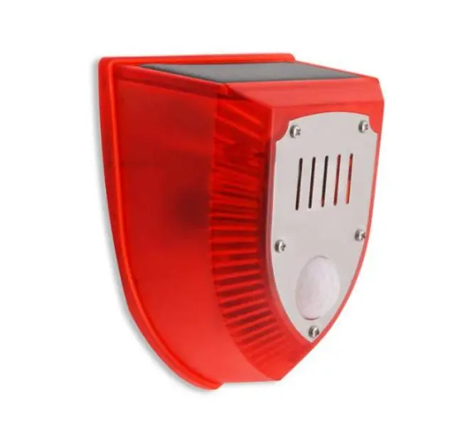 Intruder Scaring Solar Alarm: N911M PIR Motion Sensor - 120dB Sound & Light Alarm with Animal Sounds, Outdoor Security for Home, Farm & Construction Site