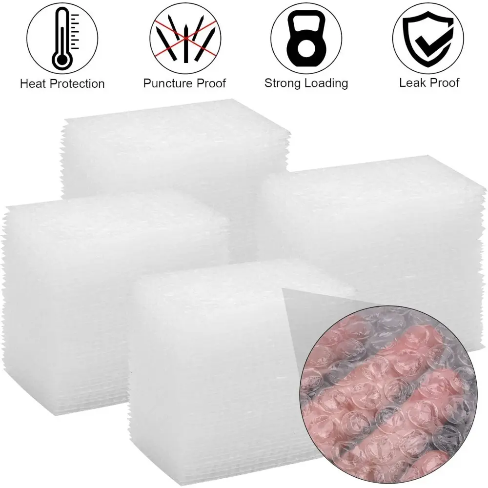 200Packs Bubble Pouches Wrap, 4"x 6" Clear Not Self-Seal Thickening Shockproof Foam Bubble Out Bags with Double Walled Cushioning, Ideal for Packing, Shipping, Storage, Moving