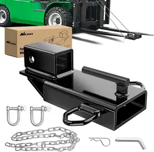 Nilight Forklift Trailer Hitch Attachment Fits 2 Inch Receiver Clamp on Pallet Fork Trailer Towing Adapter with Safety Chain & 5/8” Hitch Pin Clip Black  dealsforyoudays