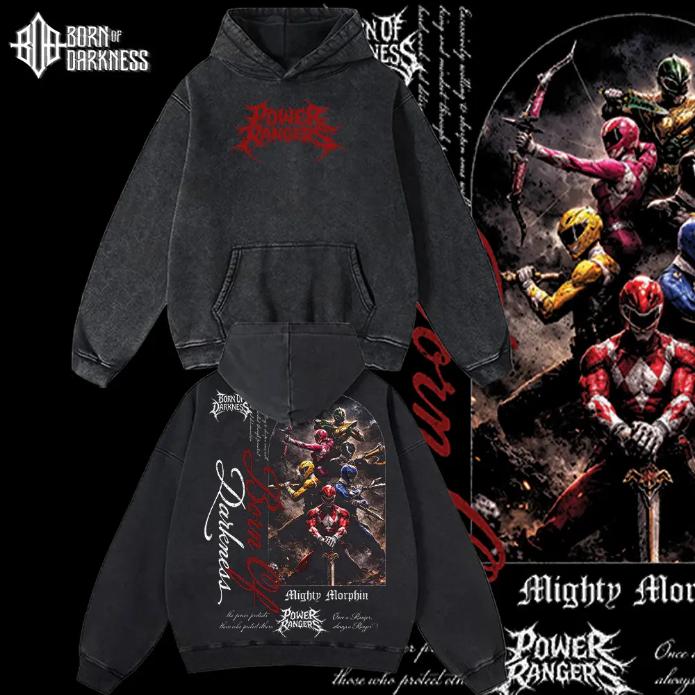 BOD - MMorphin Power Rangers Vintage Unisex Oversize Power Rangers Washed Cotton T-shirt Hoodie, Graphic Tee, Power Rangers Lover, Power Rangers Merch Fan, Outfits Men, Boys Merch Top