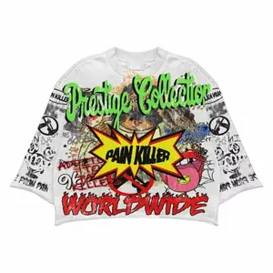 Personalized Street Fashion Graffiti T-shirt Hip-hop Print Casual Summer Urban Y2K Unisex Trendy Clothing Streetwear Outfit Fashionable Graphic Tee