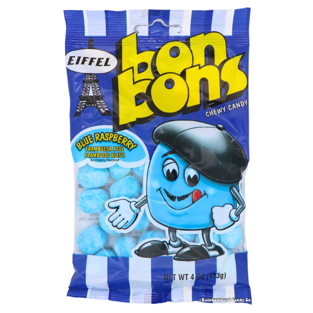 Eiffel Blue Raspberry Bon Bons Chewy Candy | Chewy Candy Bag 4 oz