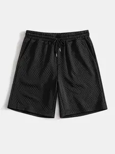 Men's Textured Casual Shorts, Elastic Waist Drawstring, Summer Beach Athletic Workout Shorts, Outdoor Summer Shorts, Fit Shorts, Athletic Wear Shorts, Comfortable and Stylish for Men