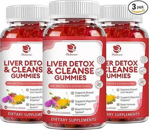 Liver Cleanse Detox & Repair Gummies - 24 Potent Herb w/3000MG Milk Thistle Silymarin, Dandelion, Artichoke Extract & Elderberry - No Sugar, Raspberry
