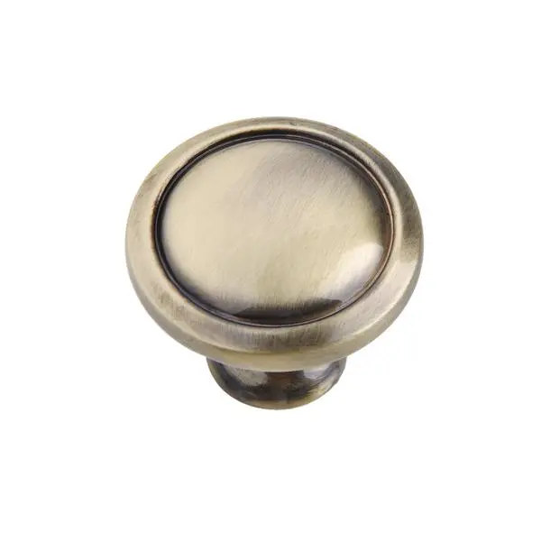 Luna 1.12 in. Antique Brass Decorative Cabinet Knob, Chrome-Optional Bath Drawer & Door Knobs for Hardware Installations