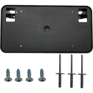 Front Bumper License Plate Frame Bracket Holder Textured Compatible with Chevy Silverado 1500 2016 2017 2018 Replacement 23354526 ,GM 1068172