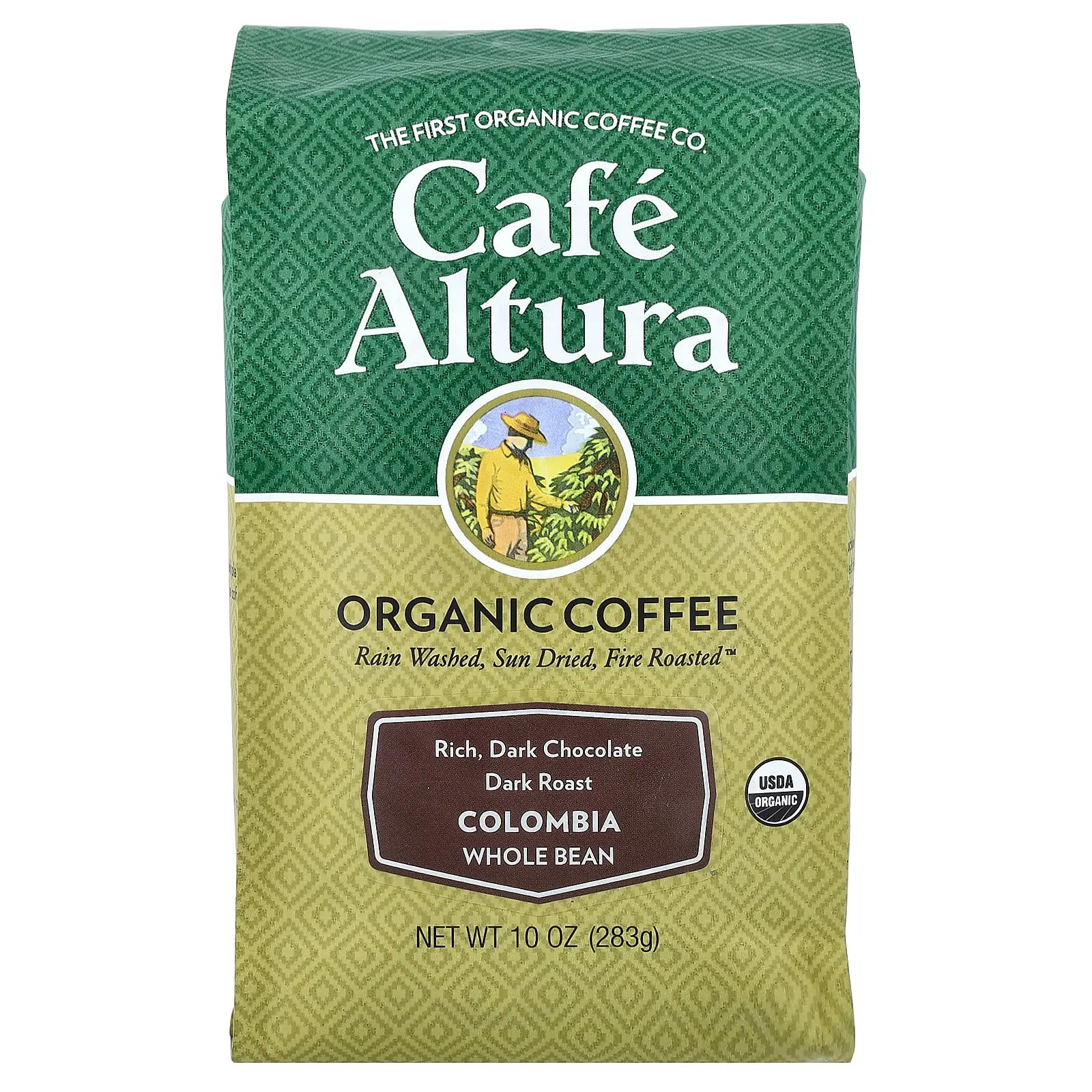 Cafe Altura Organic Coffee, Colombia, Whole Bean, Dark Roast, 10 oz (283 g)